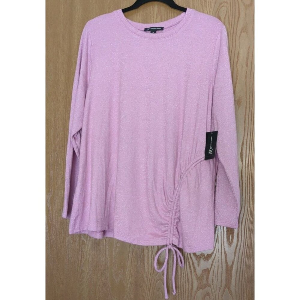Inc International Concepts Plus Size Metallic Ruched Top Pink Size 2X New W/Tag